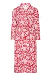 Nologo-chic Women's Luxury Quilted Hand Block Printed Robe - Vintage Red In Red