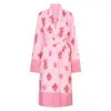 Nologo-chic Women's Pink / Purple Botanical Shawl Robe Cotton Cambric Mid Pink In Pink/purple