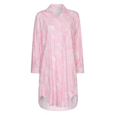 Nologo-chic Women's Pink / Purple Jungle Party Nightshirt Cotton Poplin- Pink In Pink/purple
