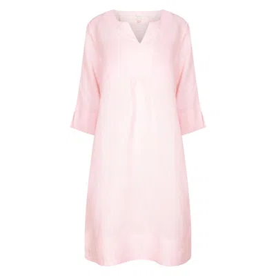 Nologo-chic Women's Pink / Purple Life Style Easy Tunic Dress Linen - Shell Pink In Pink/purple