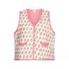 Nologo-chic Women's Pink / Purple Quilted Warmer Gilet Cotton Poppy Pink In Pink/purple