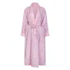 Nologo-chic Women's Pink / Purple Rosebud Reversible Robe Cotton Pink In Pink/purple