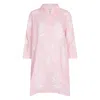 Nologo-chic Women's Pink / Purple Short Tourist Dress With White Embroidery Cotton Pale Pink