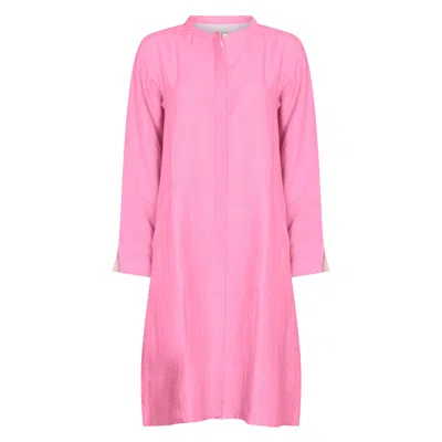 Nologo-chic Women's Pink / Purple Super Mix Coat Dress Linen Raspberry In Pink/purple
