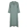 Nologo-chic Women's Plain Dyed Kaftan Linen - Sage Green