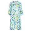 Nologo-chic Women's Sea Crest Print Tunic Classic Dress Linen Green In Green