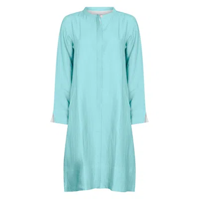 Nologo-chic Women's Super Mix Coat Dress Linen Blue Glow