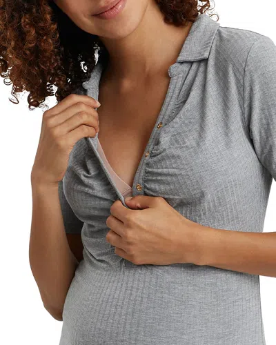 NOM MATERNITY CALISTA RIBBED NURSING TOP