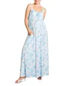 Nom Maternity Capri Floral Print Sleeveless Maternity Maxi Dress In Floral