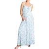 Nom Maternity Capri Floral Print Sleeveless Maternity Maxi Dress In Blue