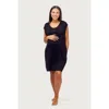 Nom Maternity Clementine Maternity/nursing Nightgown In Black