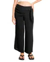 Nom Maternity Easy Wrap Wide Leg Maternity Pants In Black