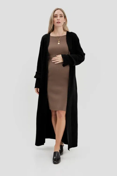 Nom Maternity Emaline Cardigan In Black