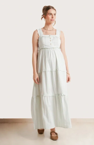 Nom Maternity Emma Maternity & Nursing Maxi Dress In White