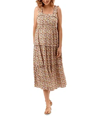 NOM MATERNITY EMMA TIERED STRIPED DURING & AFTER DRESS