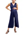 Nom Maternity Francesca Wrap-front Jumpsuit In Dark Navy