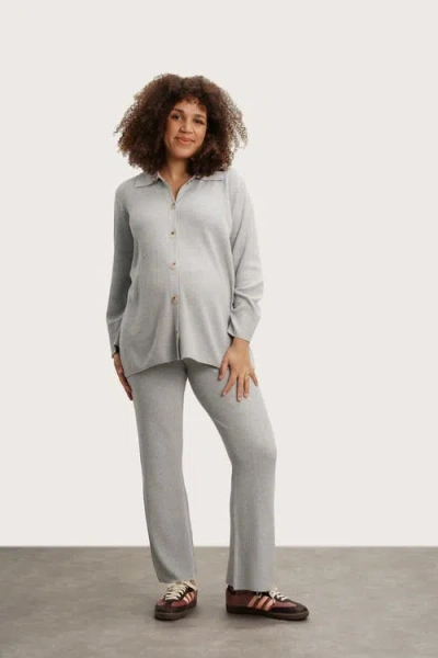Nom Maternity Georgina Knit Pants In Gray