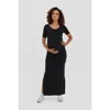 Nom Maternity Hugo Maxi Maternity Dress In Black