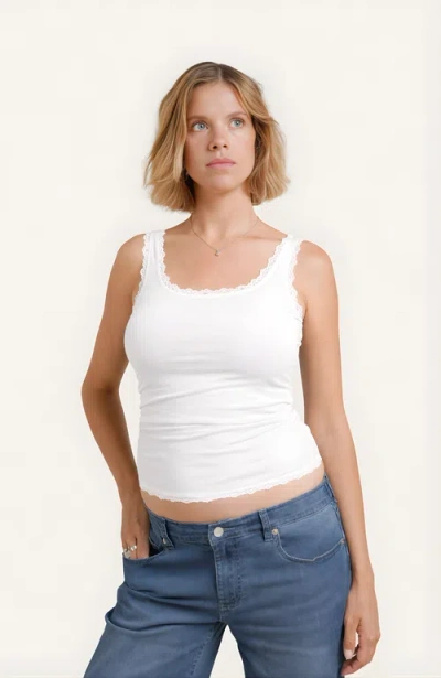 Nom Maternity Lacey Tank In White