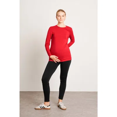 NOM MATERNITY NOM MATERNITY LIV LONG SLEEVE SCULPTING MATERNITY CREW NECK TEE