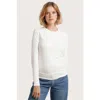 Nom Maternity Liv Long Sleeve Crew Neck Tee In White