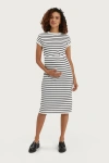 Nom Maternity Lydia Stripe Maternity Dress In White