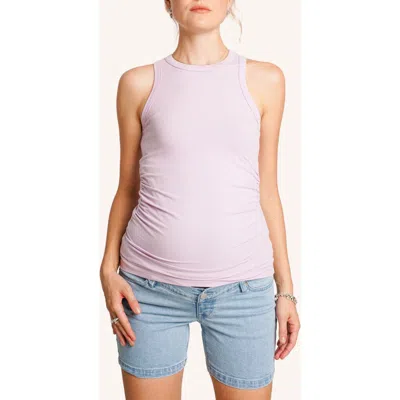 Nom Maternity Maternity Racerback Tank In Lavender