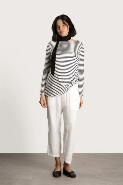 Nom Maternity Nicolette Boatneck Tee In Blue