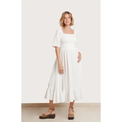 Nom Maternity Raquel Maternity & Nursing Dress In White