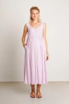 Nom Maternity Ribbed Modal Henley Dress In Pink