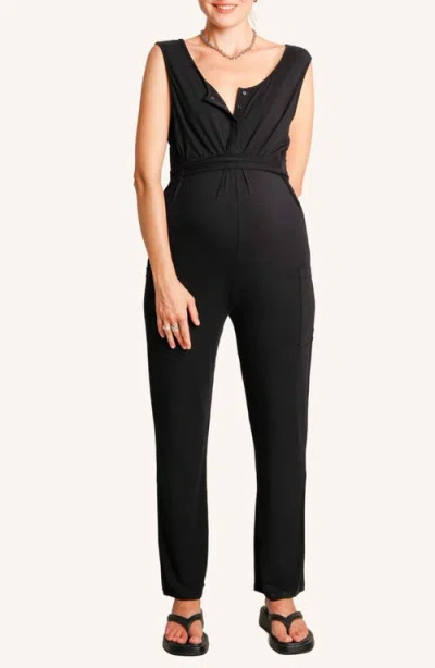 NOM MATERNITY NOM MATERNITY ROMY UTILITY MATERNITY/NURSING JUMPSUIT