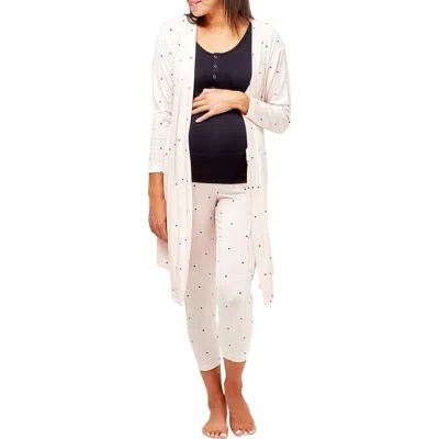 Nom Maternity Second Skin Maternity & Nursing Wrap Robe In White