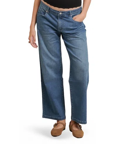 Nom Maternity Slouch Under The Belly Boyfriend Jeans In Dark Blue