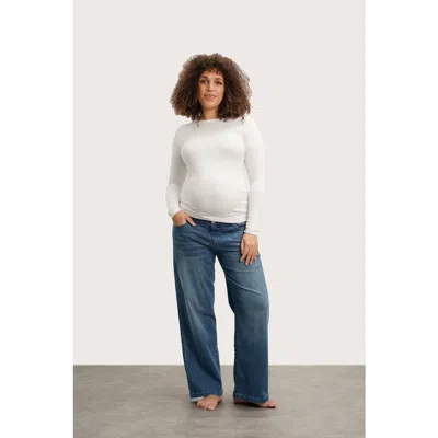 Nom Maternity Slouch Under The Belly Denim In Blue