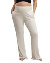 Nom Maternity Supersoft Rib Wide Leg Maternity Pants In Cream