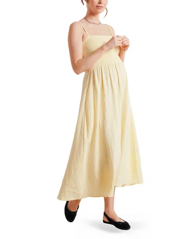 Nom Maternity The Easy Maternity & Nursing Dress In Butter Yellow