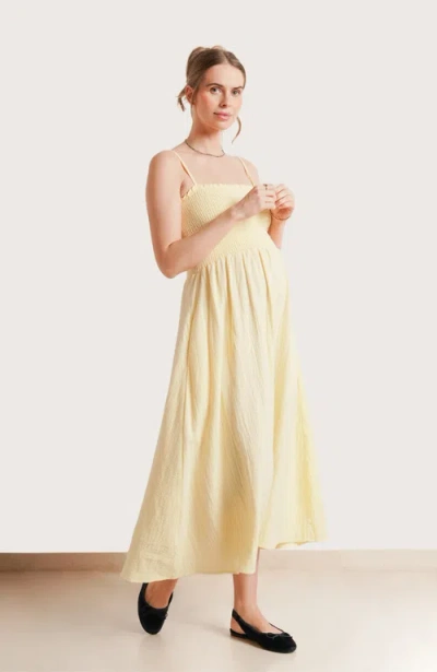 Nom Maternity The Easy Maternity & Nursing Dress In Gold