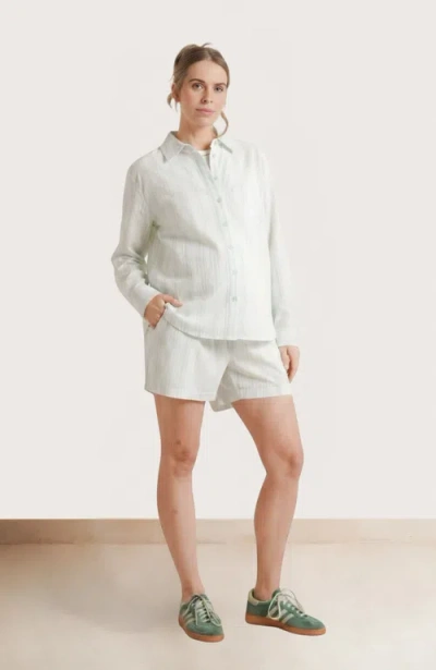 Nom Maternity The Easy Maternity & Nursing Shirt In Green