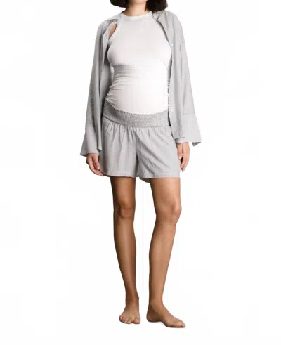 Nom Maternity The Tank Top In White In Gray