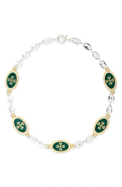 Noma Lucky Charms Two-tone Necklace In Silver/gold/green