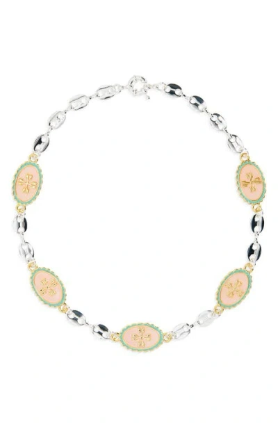 Noma Lucky Charms Two-tone Necklace In Silver/pink/blue
