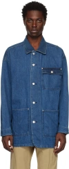 Noma T.d. Blue Button Up Denim Coat In Indigo
