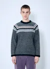 Noma T.d. Checker And Striped Sweater In Grey