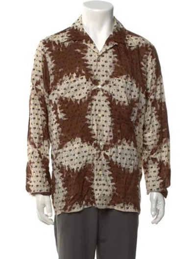 Pre-owned Noma T.d. Floral Print Long Sleeve Shirt In Brown