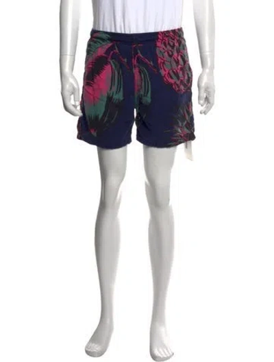Pre-owned Noma T.d. Graphic Print Shorts In Blue