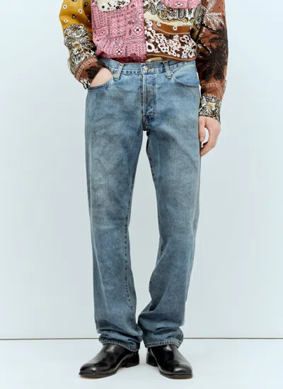 Noma T.d. Hand-painted Finish Jeans In Blue