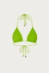 Nomad Tribe Swim Diana Triangle Bikini Top In Mineral Green In White