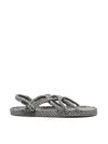 Nomadic State Of Mind Rope Flat Sole Open Toe Sandals In Gray