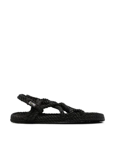 Nomadic State Of Mind Strappy Woven Sandals In Black