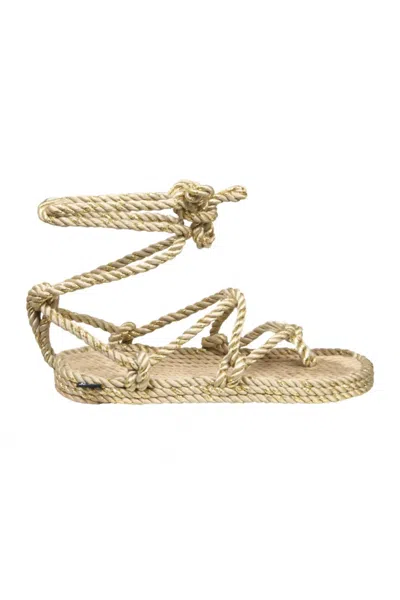 Nomadic State Of Mind Romano Beige &amp; Sparkling Gold Sandals In Neutral
